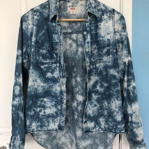 Acid wash denim shirt